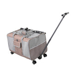 Maxbell Pet Carrier with Wheels Portable Foldable Pet Travel Bag for Puppy Cats Dogs Khaki