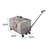 Maxbell Pet Carrier with Wheels Portable Foldable Pet Travel Bag for Puppy Cats Dogs Khaki