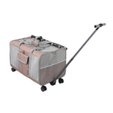 Maxbell Pet Carrier with Wheels Portable Foldable Pet Travel Bag for Puppy Cats Dogs Khaki