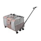 Maxbell Pet Carrier with Wheels Portable Foldable Pet Travel Bag for Puppy Cats Dogs Khaki
