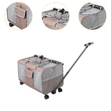 Maxbell Pet Carrier with Wheels Portable Foldable Pet Travel Bag for Puppy Cats Dogs Khaki