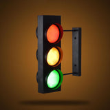 Maxbell Industrial Traffic Light Lamp Retro Wall Decoration for Cafes Corridor Aisle