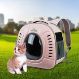 Maxbell Pet Travel Backpack Cage Breathable Space Capsule for Outdoor Travel Walking pink