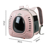 Maxbell Pet Travel Backpack Cage Breathable Space Capsule for Outdoor Travel Walking pink