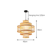 Maxbell Bamboo Woven Pendant Lamp Rustic Weave Ceiling Light for Kitchen Porch Hotel Style A