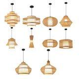 Maxbell Bamboo Woven Pendant Lamp Rustic Weave Ceiling Light for Kitchen Porch Hotel Style A