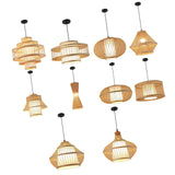 Maxbell Bamboo Woven Pendant Lamp Rustic Weave Ceiling Light for Kitchen Porch Hotel Style A