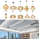 Maxbell Bamboo Woven Pendant Lamp Rustic Weave Ceiling Light for Kitchen Porch Hotel Style A