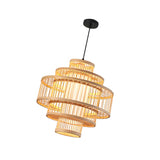 Maxbell Bamboo Woven Pendant Lamp Rustic Weave Ceiling Light for Kitchen Porch Hotel Style A