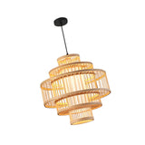 Maxbell Bamboo Woven Pendant Lamp Rustic Weave Ceiling Light for Kitchen Porch Hotel Style A