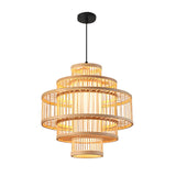 Maxbell Bamboo Woven Pendant Lamp Rustic Weave Ceiling Light for Kitchen Porch Hotel Style A