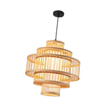 Maxbell Bamboo Woven Pendant Lamp Rustic Weave Ceiling Light for Kitchen Porch Hotel Style A