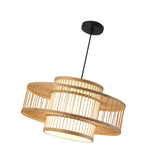 Maxbell Bamboo Woven Pendant Lamp Rustic Weave Ceiling Light for Kitchen Porch Hotel Style B