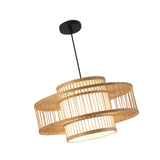 Maxbell Bamboo Woven Pendant Lamp Rustic Weave Ceiling Light for Kitchen Porch Hotel Style B