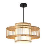 Maxbell Bamboo Woven Pendant Lamp Rustic Weave Ceiling Light for Kitchen Porch Hotel Style B