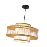 Maxbell Bamboo Woven Pendant Lamp Rustic Weave Ceiling Light for Kitchen Porch Hotel Style B