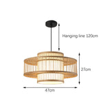 Maxbell Bamboo Woven Pendant Lamp Rustic Weave Ceiling Light for Kitchen Porch Hotel Style B