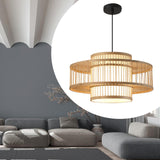 Maxbell Bamboo Woven Pendant Lamp Rustic Weave Ceiling Light for Kitchen Porch Hotel Style B