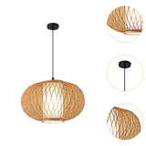 Maxbell Bamboo Woven Pendant Lamp Rustic Weave Ceiling Light for Kitchen Porch Hotel Style C