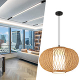 Maxbell Bamboo Woven Pendant Lamp Rustic Weave Ceiling Light for Kitchen Porch Hotel Style C