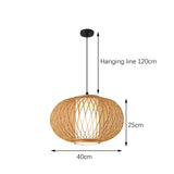 Maxbell Bamboo Woven Pendant Lamp Rustic Weave Ceiling Light for Kitchen Porch Hotel Style C