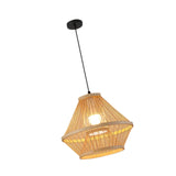 Maxbell Bamboo Woven Pendant Lamp Rustic Weave Ceiling Light for Kitchen Porch Hotel Style D