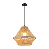 Maxbell Bamboo Woven Pendant Lamp Rustic Weave Ceiling Light for Kitchen Porch Hotel Style D