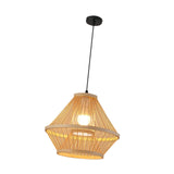 Maxbell Bamboo Woven Pendant Lamp Rustic Weave Ceiling Light for Kitchen Porch Hotel Style D