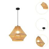 Maxbell Bamboo Woven Pendant Lamp Rustic Weave Ceiling Light for Kitchen Porch Hotel Style D