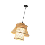 Maxbell Bamboo Woven Pendant Lamp Rustic Weave Ceiling Light for Kitchen Porch Hotel Style E