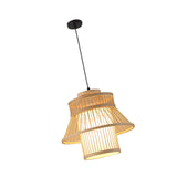 Maxbell Bamboo Woven Pendant Lamp Rustic Weave Ceiling Light for Kitchen Porch Hotel Style E