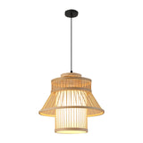 Maxbell Bamboo Woven Pendant Lamp Rustic Weave Ceiling Light for Kitchen Porch Hotel Style E