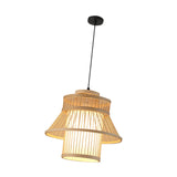 Maxbell Bamboo Woven Pendant Lamp Rustic Weave Ceiling Light for Kitchen Porch Hotel Style E