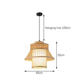 Maxbell Bamboo Woven Pendant Lamp Rustic Weave Ceiling Light for Kitchen Porch Hotel Style E