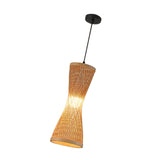 Maxbell Bamboo Woven Pendant Lamp Rustic Weave Ceiling Light for Kitchen Porch Hotel Style F