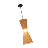 Maxbell Bamboo Woven Pendant Lamp Rustic Weave Ceiling Light for Kitchen Porch Hotel Style F