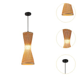 Maxbell Bamboo Woven Pendant Lamp Rustic Weave Ceiling Light for Kitchen Porch Hotel Style F