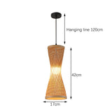 Maxbell Bamboo Woven Pendant Lamp Rustic Weave Ceiling Light for Kitchen Porch Hotel Style F