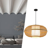 Maxbell Bamboo Woven Pendant Lamp Rustic Weave Ceiling Light for Kitchen Porch Hotel Style G