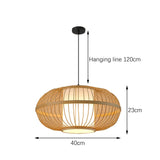 Maxbell Bamboo Woven Pendant Lamp Rustic Weave Ceiling Light for Kitchen Porch Hotel Style G