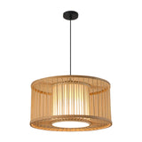 Maxbell Bamboo Woven Pendant Lamp Rustic Weave Ceiling Light for Kitchen Porch Hotel Style H