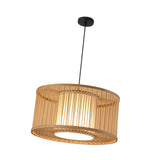 Maxbell Bamboo Woven Pendant Lamp Rustic Weave Ceiling Light for Kitchen Porch Hotel Style H