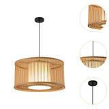 Maxbell Bamboo Woven Pendant Lamp Rustic Weave Ceiling Light for Kitchen Porch Hotel Style H