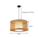 Maxbell Bamboo Woven Pendant Lamp Rustic Weave Ceiling Light for Kitchen Porch Hotel Style H