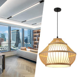 Maxbell Bamboo Woven Pendant Lamp Rustic Weave Ceiling Light for Kitchen Porch Hotel Style I