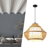 Maxbell Bamboo Woven Pendant Lamp Rustic Weave Ceiling Light for Kitchen Porch Hotel Style I