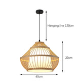 Maxbell Bamboo Woven Pendant Lamp Rustic Weave Ceiling Light for Kitchen Porch Hotel Style I