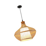 Maxbell Bamboo Woven Pendant Lamp Rustic Weave Ceiling Light for Kitchen Porch Hotel Style J