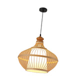 Maxbell Bamboo Woven Pendant Lamp Rustic Weave Ceiling Light for Kitchen Porch Hotel Style J