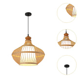 Maxbell Bamboo Woven Pendant Lamp Rustic Weave Ceiling Light for Kitchen Porch Hotel Style J